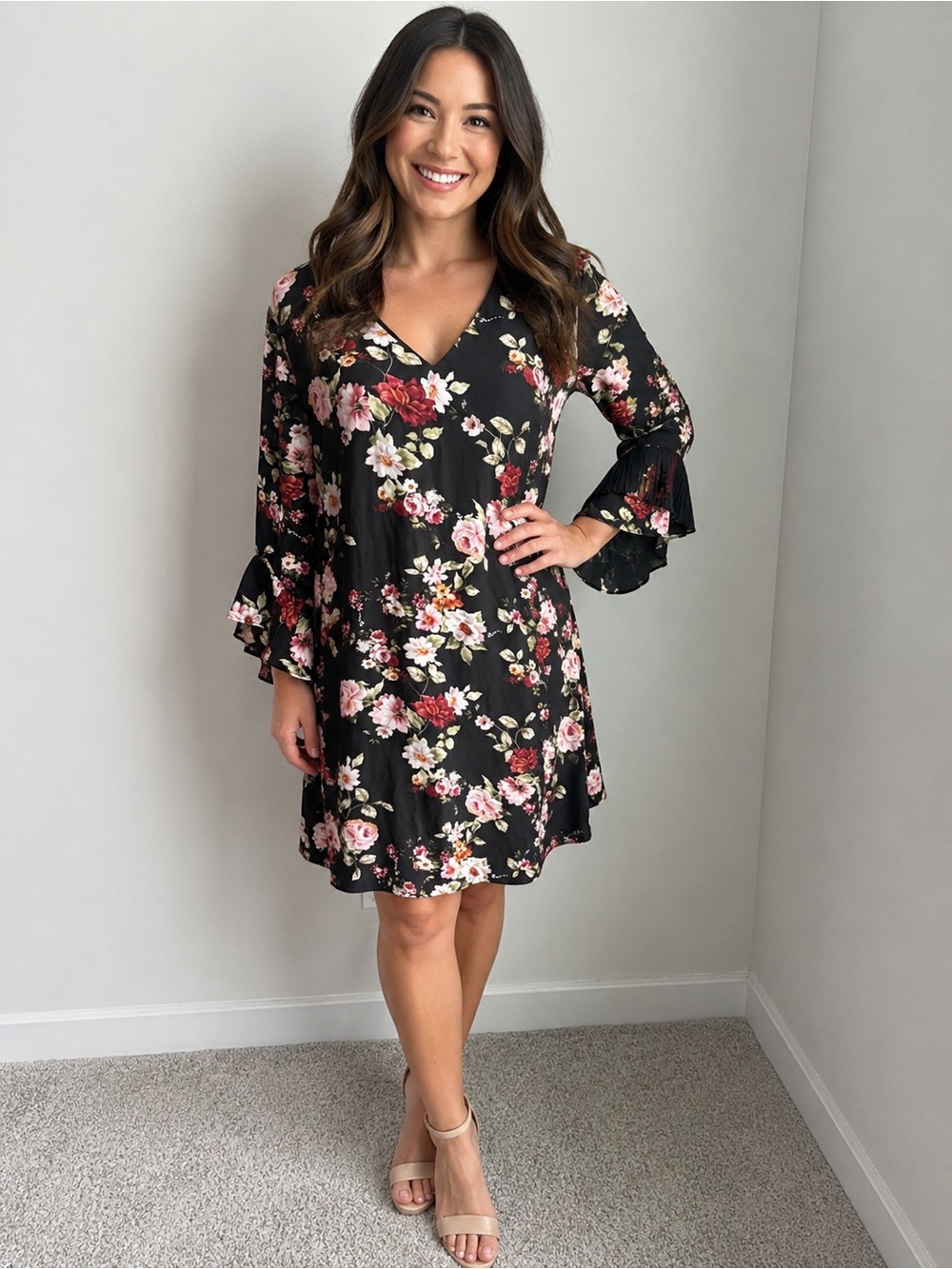 Sam Edelman NWT Floral Bell Sleeved Dress Size 8